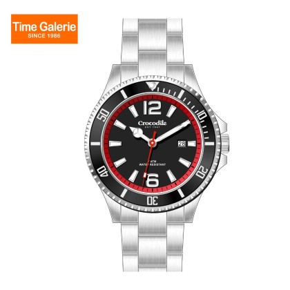 Crocodile CRDW7242.188 Silver Stainless Steel Strap Black Dial Men Watch Crocodile CRDW7242.188 Silver Stainless Steel Strap Black Dial Men Watch
